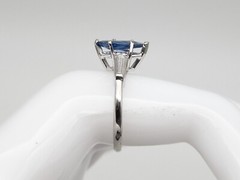 Vintage 1930s HANDMADE $6000 2ct Pear Cut Blue Sapphire Diamond Platinum Ring