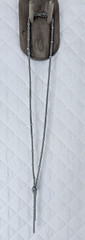 Y2K Vintage Signed Chico’s Y-Drop Necklace Silver Tone Slinky Fidget-Friendly
