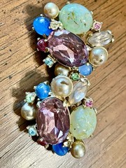 Vintage Hollycraft 1958 & Swarovski Flower Grapes & More Lot brooch Pin