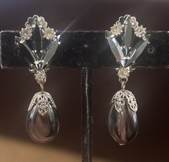 Juliana Hematite Vintage Rhinestone Drop Earrings