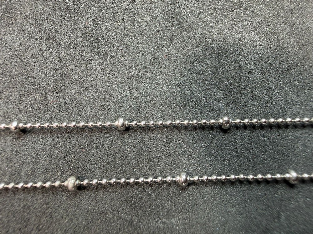 2.05g Vintage Sterling Silver 925 Ball Bead Chain Necklace 18 in M