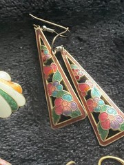 Vintage Cloisonne Enamel Jewelry pieces and Beads lot 121 grams
