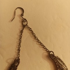 Filigree HalfMoon Crescent Dangle Hoop Earring Gypsy Boho Tribe Celestial Pierce