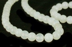 Vintage 80’s Prehnite 12mm Round Bead Necklace, Bracelet Earring Jewelry Set 34″