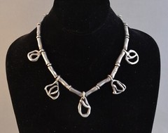Vintage Sterling Silver Modernist Necklace – 17″ 110 grams Signed GC