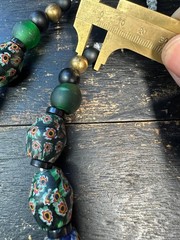 Vintage Nepal Millefiori Beads Statement Necklace – Large Old Glass Beads Stran