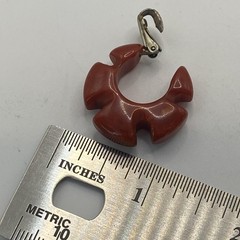 Vintage Red Resin Chunky Flower Hoop Earrings Womens Clip On 1.25 In Jewelry