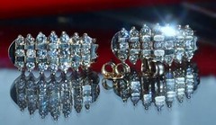 10k yellow gold earrings 1.00ct natural diamond 0.72″ pyramid dangle 4.50g N3658