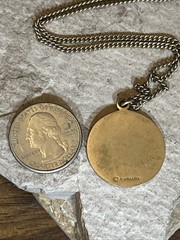 43. H. Sterling 925 Saint Francis Of Assisi Medal G.F. Chain Necklace 18″, 13.6g