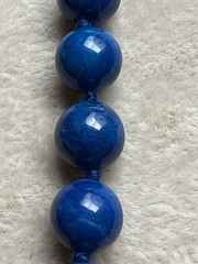 Vintage Blue Apatite Bead Necklace No Clasp Knotted 31”