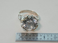 Sterling Silver And 14k Gold Accents 925 & 14k With Cubic Zirconia Gem Size 7