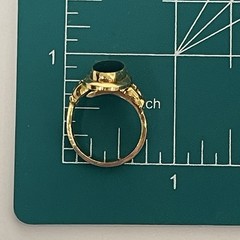 Vintage Danecraft Gold Tone Onyx Ring Size 5.25 adjustable