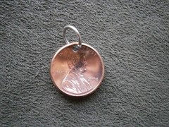 Domed Lincoln Memorial 1 Cent Penny Coin Charm Pendant ~ 2008 ~ 2.6g