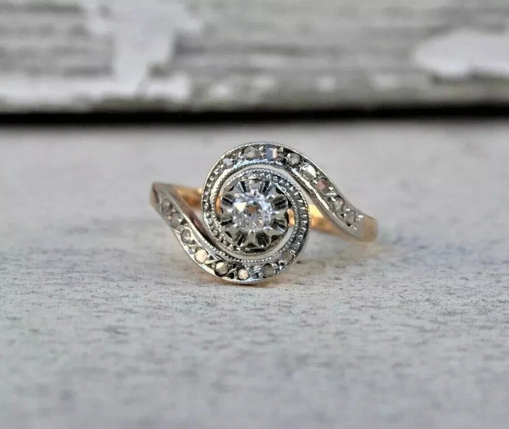 2.35Ct Vintage Art Deco Round Lab Created Diamond Wedding 14K White Gold FN Ring