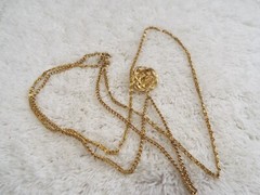Goldtone Double Chain Pendant Necklace (B62)