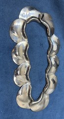 Vintage Modernist Statement Necklace Silver Tone Mirror Finish Chunky Collar