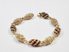CAMROSE & KROSS JBK Jackie Kennedy Royal Egg Gold Tone/Rhinestone Bracelet w/COA