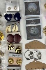 Large Earring Lot 100+ Pairs Mixed Vintage Modern Pierced Clip Hoops Studs