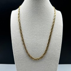 Vintage Gold Tone Twisted Rope Chain Necklace Classic Layering Piece Statement