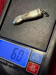 Vintage 1.25″ Stamped H G Sterling Silver Fist Thumb Pendant 6g