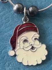 ANTIQUE 1920-1930 ART DECO .925 STERLING SILVER 7 CHARM PENDANT