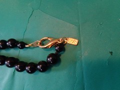 Vintage LR Lady Remington Black Glass Beaded 48″ Necklace