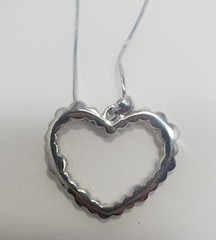 Vtg Silver Australian Crystal Heart Pendant 16″ Necklace Earring Gift Box Set