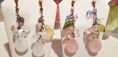 Vtg Czech Bead All Glass Crystal Dangle Earrings Chandelier Uranium + Lot #1
