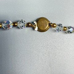 Vintage AB Crystal and Gold Tone Filigree Chandelier Pendant Necklace 22″ Runway
