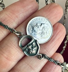 Impressive Antique Peruzzi 800 Silver 60” Muff Chain Grotesques & Fleur de Lis