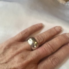 Vintage Signed 925 Thailand Sterling Silver Dome Ring Chunky Band Approx 7”/ 7g