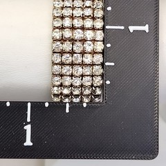 Vintage Rhinestone Stretch Bracelet Clear Multi-Tone 17mm Wide