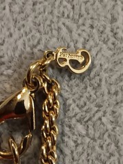 Vintage Burberrys Chain with Vintage Burberrys Ribbon with Flowers Bow Pendent