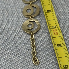 Vintage Bracelet Matte Gold Tone Double Rings Adjustable Length