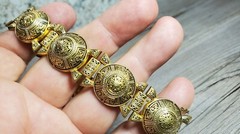 Vintage Neo Gothic Design Etched Chunky Bracelet