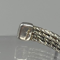 Vintage Bohemian Sterling Silver 925 Italy Woven Open Cuff Bracelet 7” 13.2g