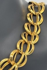 Vintage Napier Necklace and Bracelet Set Chunky Gold-Tone Links 1980s and Signed