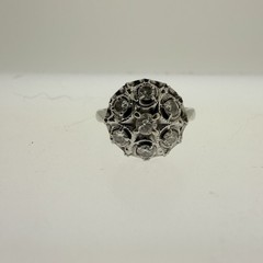 VINTAGE Estate 14k White Gold NATURAL Diamond 0.40CTTW Ring–Size 6