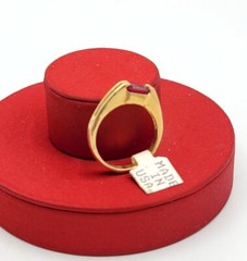 Vtg Sz 5 Ring Sm Red Cubic Zirconia 18KGE Stackable Fashion Jewelry StyS3