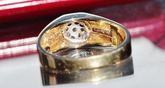 18k yellow gold ring 0.70ct natural diamond sz 11.75 vintage handmade 8.85g