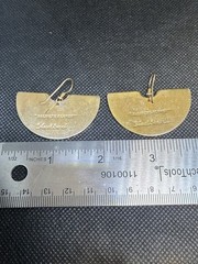 Vintage Laurel Burch Gold Tone Burgundy Enamel Flower Dangle Earrings