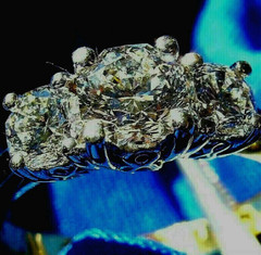 Original EARTH MINED DIAMOND Octagon cut Deco Engagement Ring Vintage Trilogy 6