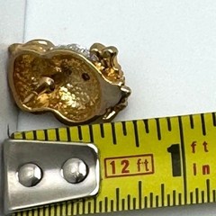 Gold-Tone Rhinestone Owl Lapel Pin Brooch With Green Eyes & Secure Clasp