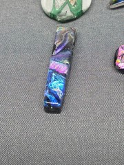 Vtg Dichroic Art Glass Pendant Lot 4 Pcs Shimmer Iridescent Star Studio Jewelry