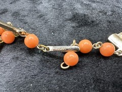 Vintage Multi Strand Orange White Swirl Beaded Necklace Made In Japan Glows