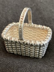 Vtg. FULL NAME HALLMARK BROWN COUNTY BASKET STERLING CHARM NOS RETIRED