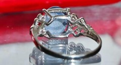 10k white gold ring 2.5ct natural blue star diffused sapphire sz 9 antique 3.4gr
