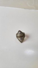 Vintage Tribal Boho Shield Ring Adjustable Ethnic Kuchi Tibetan Mixed Metal
