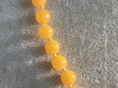 VINTAGE INCREDABLE HAND KNOTTED AMBER GLASS BEAD NECKLACE MUST SEE NO RESERVE