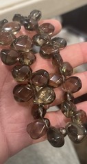 Vintage Gray Smoky Quartz Bead Necklace 17”